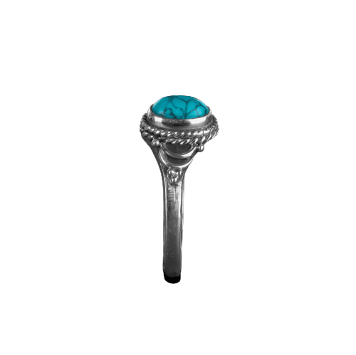 Circular Turquoise Silver Ring
