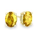 Oval Cut Citrine Studs Earings