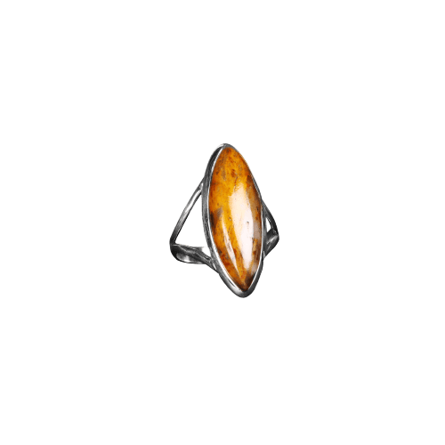 Yellow Agates Silver Ring