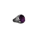 Amethyst Round Silver Ring