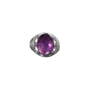 Amethyst Round Silver Ring