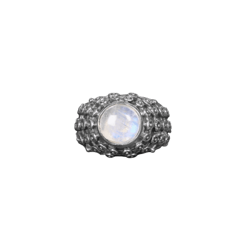 Small Round Moonstone Ring