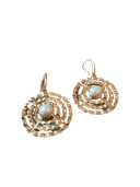 Silver Pearl Hanging Earrings.