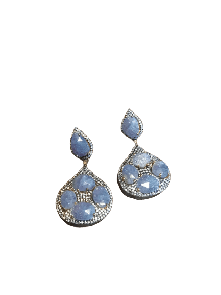 Blue Sapphire Studded Silver Ring