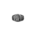 Ganesha and Om Embossed Silver Ring