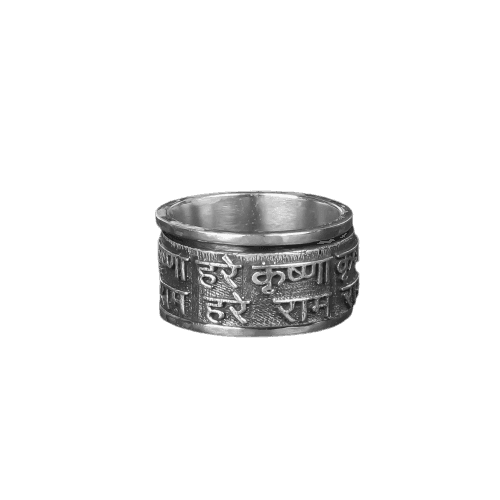 Hare Krishna Hare Rama Spinner Silver Ring