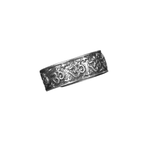 Om Spinner Silver Ring