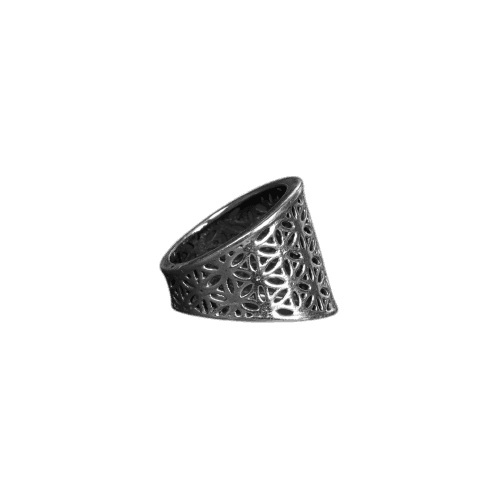 Silver Textured Ring for Men