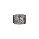 Om Silver Square Ring for Men