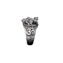 Ganesha And Om Embossed Silver Ring