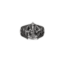 Ganesha And Om Embossed Silver Ring