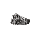 Ganesha And Om Embossed Silver Ring