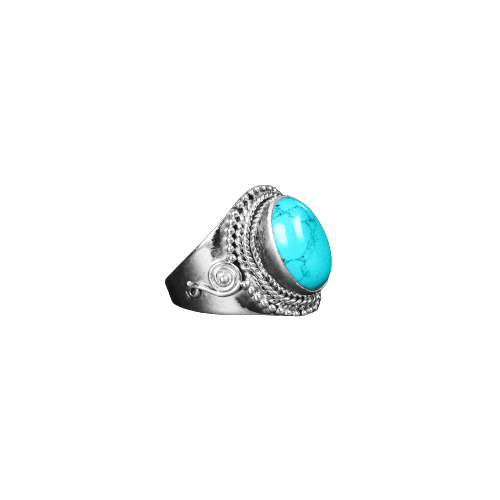 Oval Turquoise Silver Ring