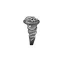 Ganesha Embossed Snake Design Silver Ring