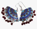 Silver Handicraft Blue Meenakari Work Earings